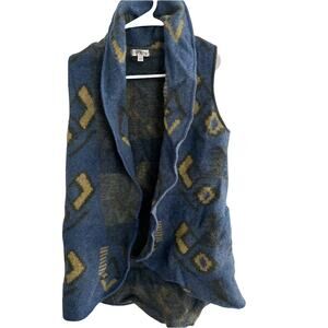Orvis 100% Merino Wool Southwestern Aztec Open Front Vest Women’s Size M